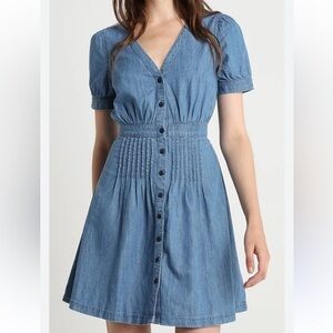 Madewell Denim Blue Button-Front Mini Dress